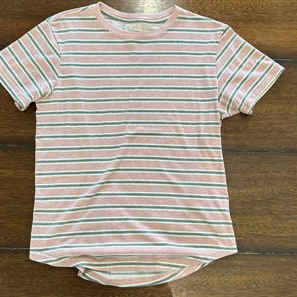 Original Use Millennial Pink & Grey Striped Tee